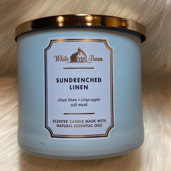 “SUN DRENCHED LINEN” by BBW / WB, 3-Wick Scented Candle, 14.5 oz / 411 g, NWTag - Picture 1 of 5